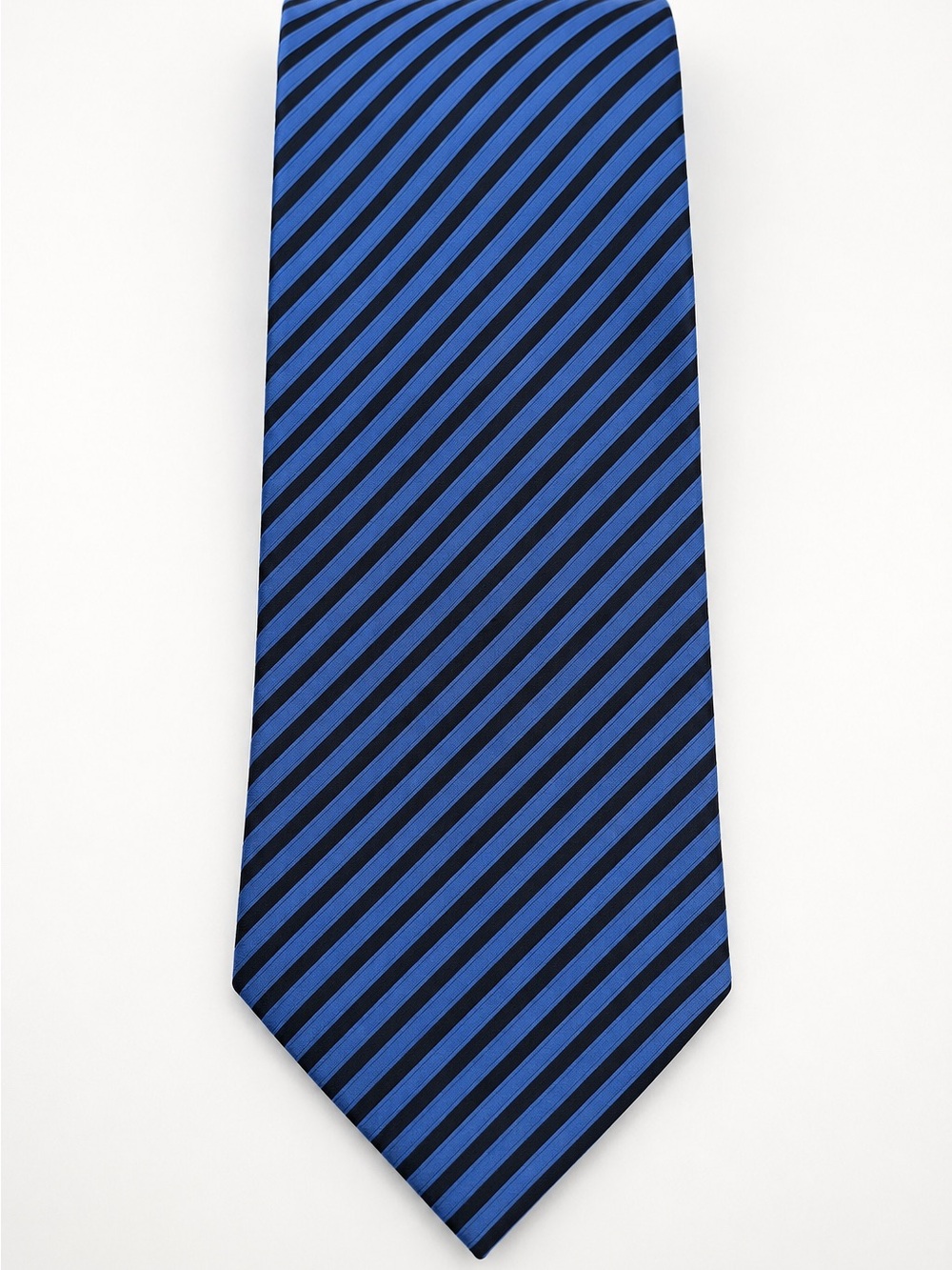 Ermenegildo Zegna Blue & Black Diagonal Stripe Silk Tie Made in Italy